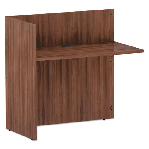 Alera Valencia Series Reversible Reception Return, 44 1-8W X 23 5-6D X 41 1-2H, Modern Walnut 1