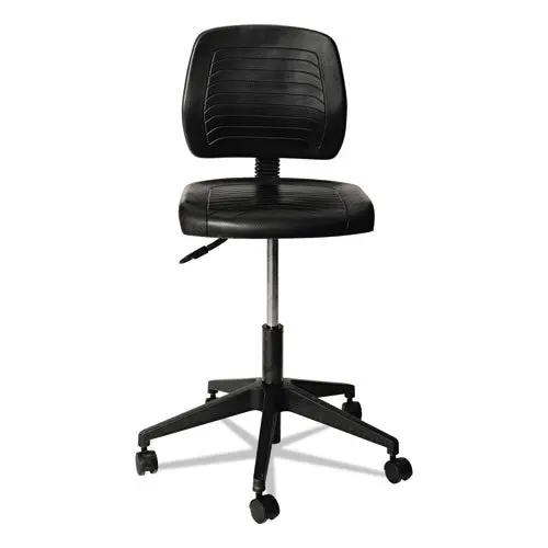 Alera Wl Series Workbench Stool, 25" Seat Height, Supports Up To 250 Lbs., Black Seat-Black Back, Black Base 1