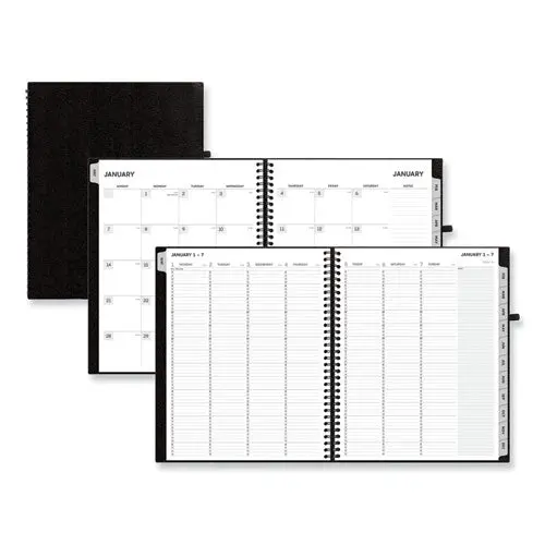 Aligned Weekly/Monthly Appointment Planner, 11 X 8.5, Black Cover, 12-Month (Jan To Dec): 2024 1