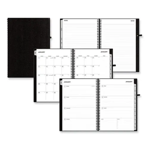 Aligned Weekly/Monthly Notes Planner, 8 X 5, Black Cover, 12-Month (Jan To Dec): 2024 1