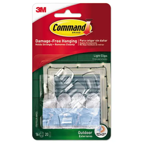 All Weather Hooks And Strips, Plastic, Small, 16 Clips And 20 Strips-Pack 1