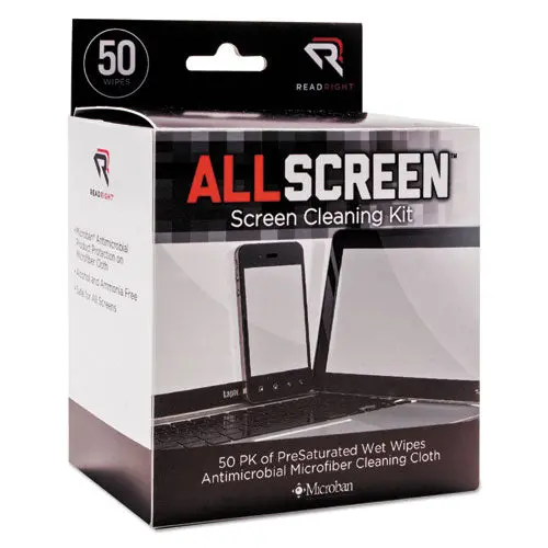 Allscreen Screen Cleaning Kit, 50 Wipes, 1 Microfiber Cloth 1