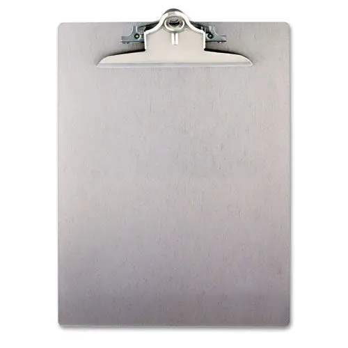 Aluminum Clipboard W-High-Capacity Clip, 1" Clip Cap, 8 1-2 X 12 Sheets, Silver 1