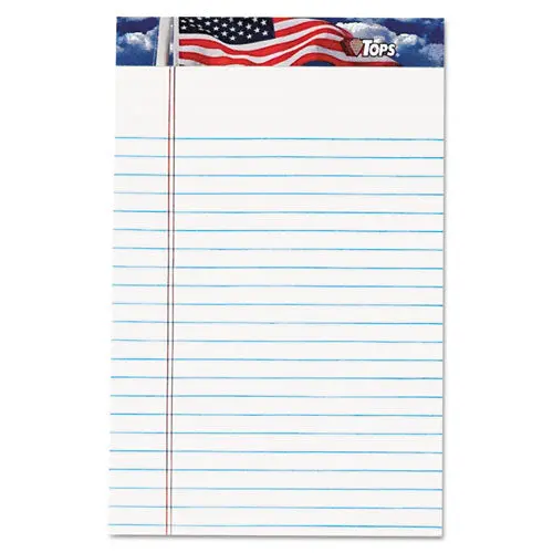 American Pride Writing Pad, Narrow Rule, 5 X 8, White, 50 Sheets, 12-Pack 1