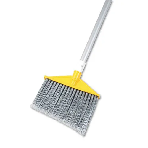 Angled Large Brooms, Poly Bristles, 48 7-8" Aluminum Handle, Silver-Gray 1