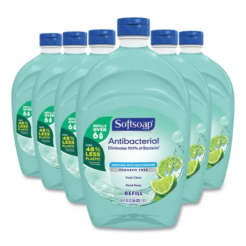 Antibacterial Liquid Hand Soap Refills, Fresh, 50 Oz, Green, 6-Carton 1