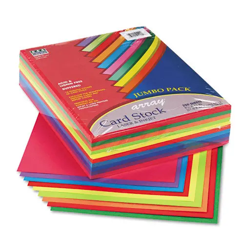 Array Card Stock, 65Lb, 8.5 X 11, Assorted Lively Colors, 250-Pack 1