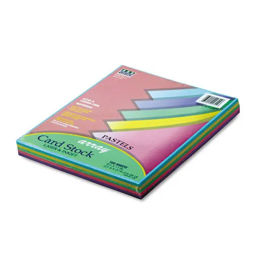 Array Card Stock, 65Lb, 8.5 X 11, Assorted Pastel Colors, 100-Pack 1