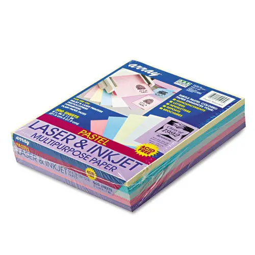 Array Colored Bond Paper, 20Lb, 8.5 X 11, Assorted Pastel Colors, 500-Ream 1