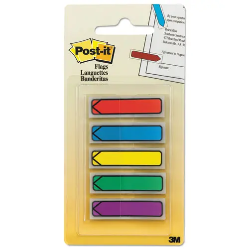 Arrow 1-2" Page Flags, Blue-Green-Purple-Red-Yellow, 20-Color, 100-Pack 1