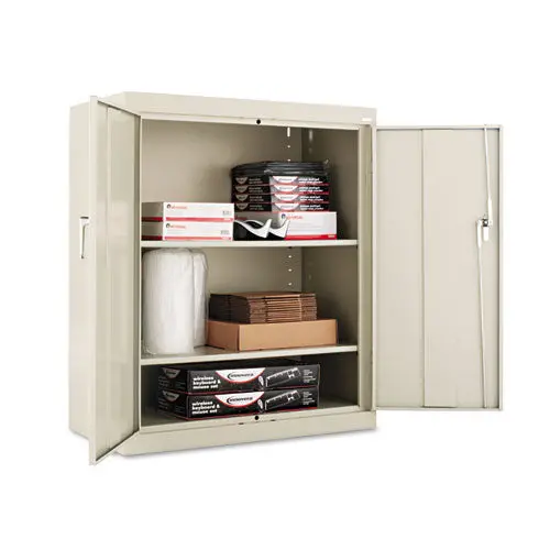 Assembled 42" High Storage Cabinet, W-Adjustable Shelves, 36W X 18D, Putty 1