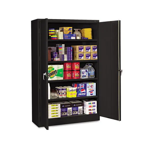 Assembled Jumbo Steel Storage Cabinet, 48W X 18D X 78H, Black 1