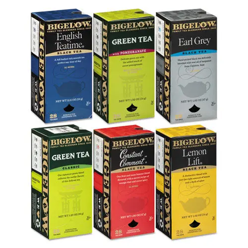Assorted Tea Packs, Six Flavors, 28-Box, 168-Carton 1