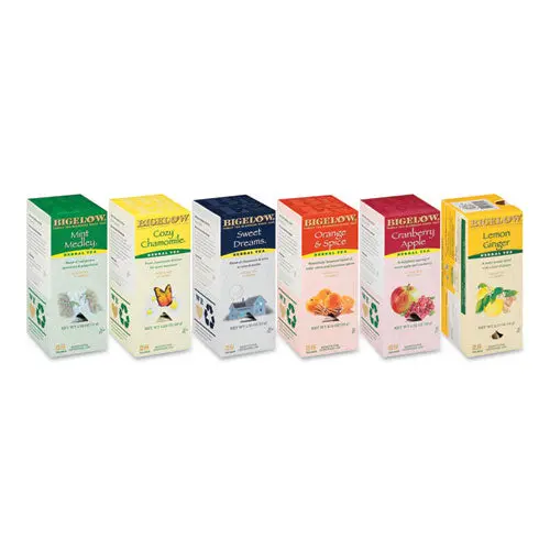 Assorted Tea Packs, Six Flavors, 28-Box, 168-Carton 1