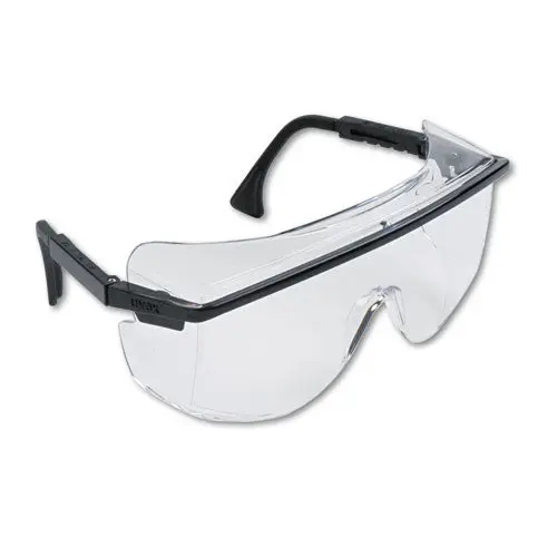 Astro Otg 3001 Wraparound Safety Glasses, Black Plastic Frame, Clear Lens 1