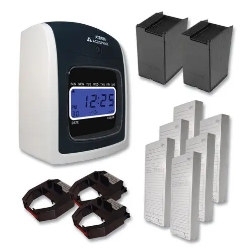 Atr480 Time Clock And Accessories Bundle, White-Charcoal 1