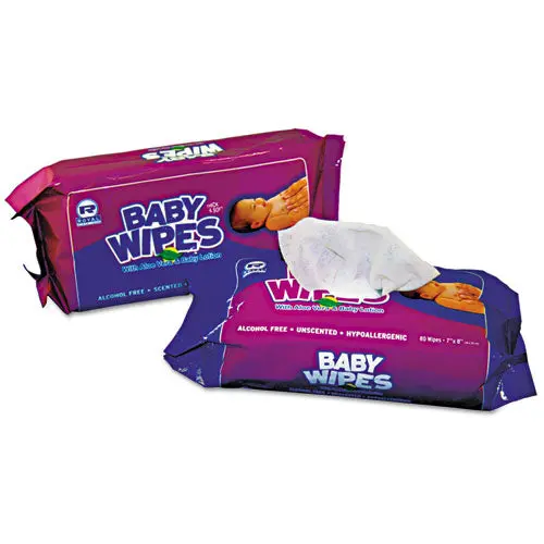 Baby Wipes Refill Pack, White, 80-Pack, 12 Packs-Carton 1