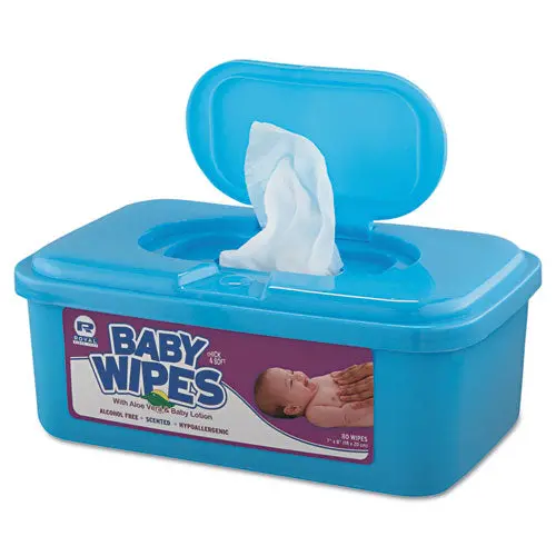 Baby Wipes Tub, White, 80-Tub, 12-Carton 1