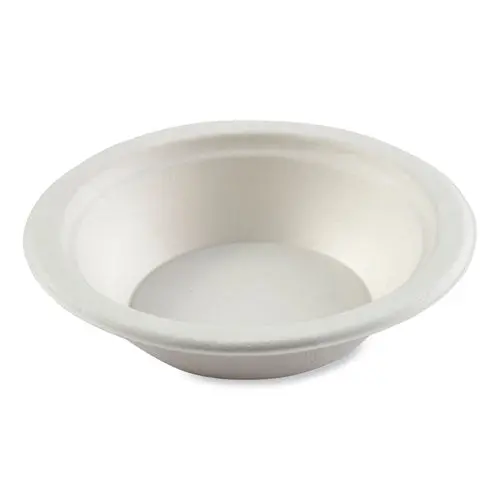 Bagasse Pfas-Free Dinnerware, Bowl, 12 Oz, White, 1,000/Carton 1