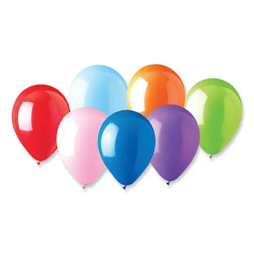 Balloons, 12", Helium Quality Latex, Assorted Colors, 100-Pack, 20 Packs-Carton 1
