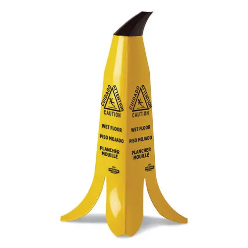 Banana Wet Floor Cones, 11 X 11.15 X 23.25, Yellow-Brown-Black 1