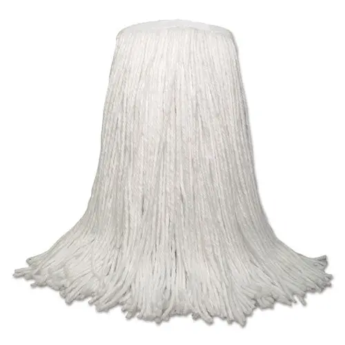 Banded Rayon Cut-End Mop Heads, White, 20 Oz, 1 1-4" Headband, White, 12-Carton 1