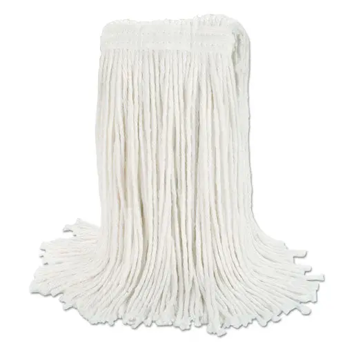 Banded Rayon Cut-End Mop Heads, White, 24 Oz, 1 1-4" Headband, 12-Carton 1