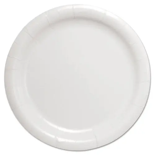 Bare Eco-Forward Clay-Coated Paper Dinnerware, Plate, 9" Diameter, White 1