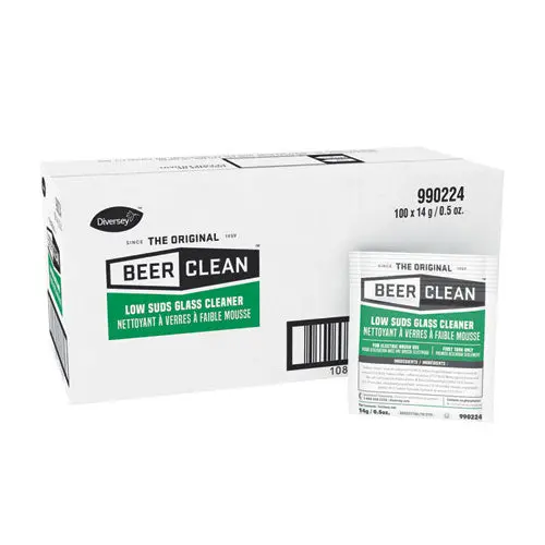 Beer Clean Glass Cleaner, Powder, .5Oz Packet, 100-Carton 1