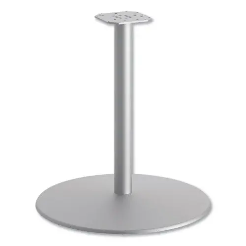 Between Round Disc Base For 30" Table Tops, Textured Silver 1
