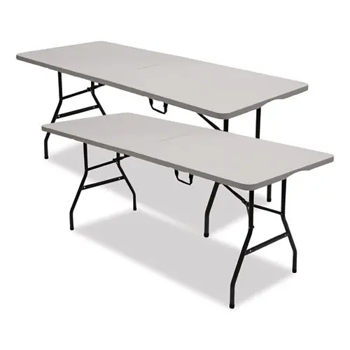 Bifold Resin Folding Table, Rectangular, 70.9" X 29.1" X 30", White Granite Top, Gray Base/Legs, 2/Pack 1