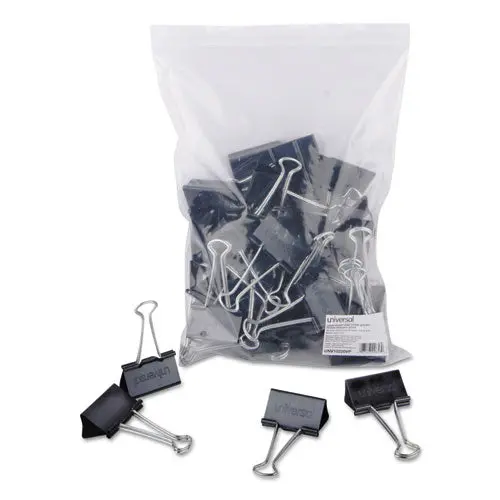 Binder Clips In Zip-Seal Bag, Large, Black-Silver, 36-Pack 1