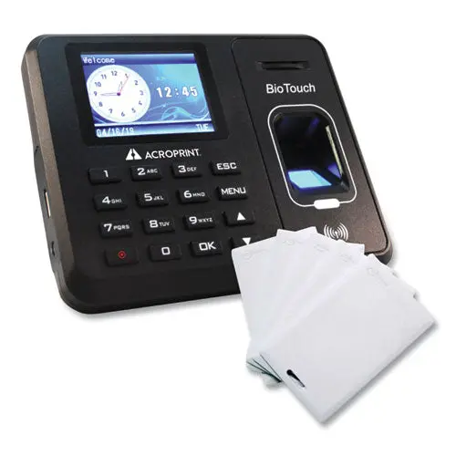 Biotouch Time Clock And Badges Bundle, Black 1