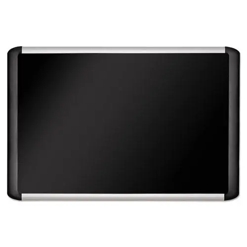 Black Fabric Bulletin Board, 24 X 36, Silver-Black 1