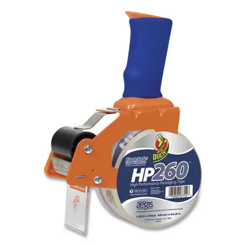 Bladesafe Antimicrobial Tape Gun With Tape, 3" Core, Metal-Plastic, Orange 1