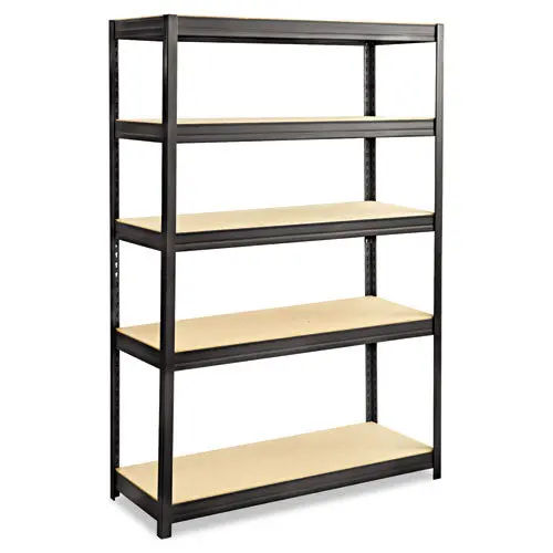 Boltless Steel-Particleboard Shelving, Five-Shelf, 48W X 18D X 72H, Black 1