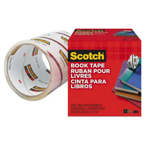 Book Tape, 3" Core, 4" X 15 Yds, Clear 1