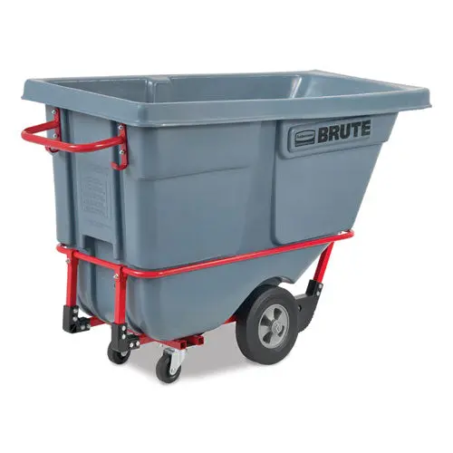 Brute Duratilt Frame Tilt Truck, Standard Duty, 0.5 Cu Yd, 850 Lb Capacity, Rotomolded Resin/Leakproof Polyethylene, Gray 1