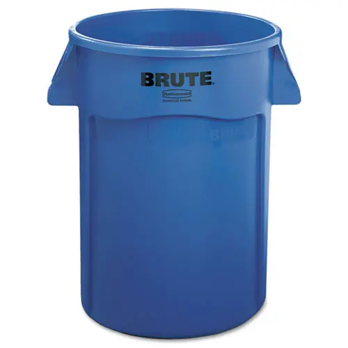 Brute Vented Trash Receptacle, Round, 44 Gal, Blue 1
