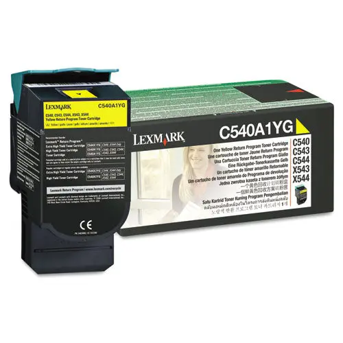 C540a1yg Return Program Toner, 1000 Page-Yield, Yellow 1