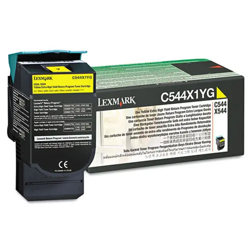 C544x1yg Return Program Extra High-Yield Toner, 4000 Page-Yield, Yellow 1