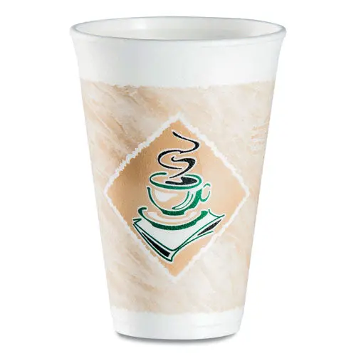 Café G Foam Hot-Cold Cups, 16 Oz, Brown-Green-White, 1,000-Carton 1