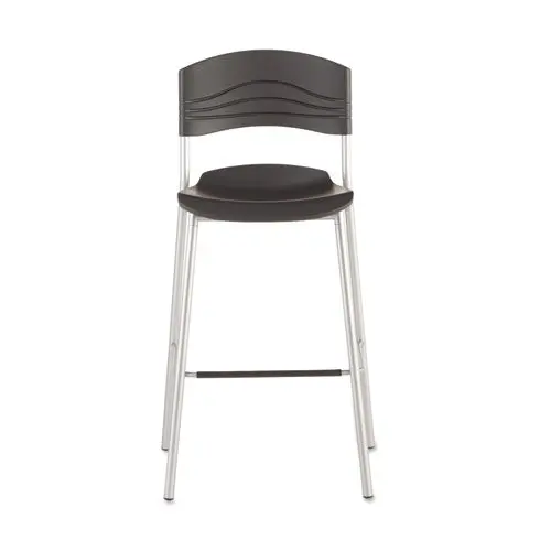 Caféworks Bistro Stool, Graphite Seat-Graphite Back, Silver Base 1