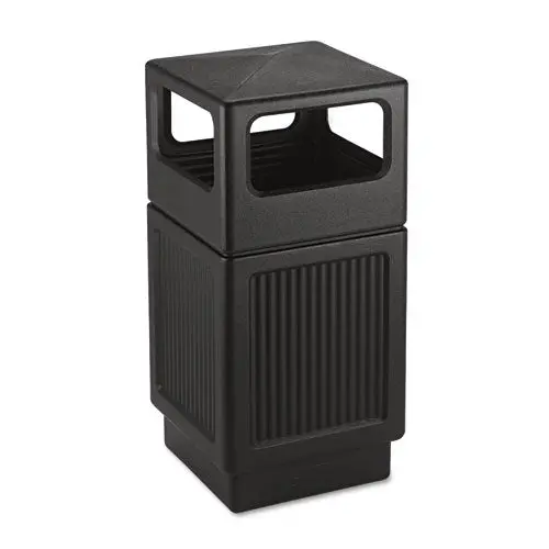 Canmeleon Side-Open Receptacle, Square, Polyethylene, 38 Gal, Textured Black 1