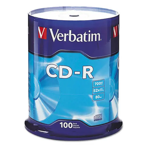 Cd-R Discs, 700Mb-80Min, 52X, Spindle, Silver, 100-Pack 1