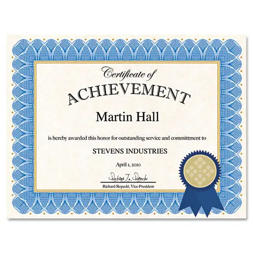 Certificate Kit, Blue Spiral 1