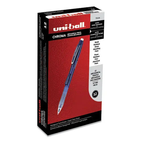 Chroma Mechanical Pencil, 0.7 Mm, Hb (#2), Black Lead, Cobalt Barrel, Dozen 1