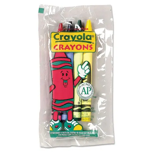 Classic Color Crayons In Cello Pack, 4 Colors, 4-Pack, 360 Packs-Carton 1