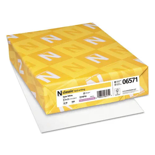 Classic Laid Stationery, 97 Bright, 24 Lb, 8.5 X 11, Solar White, 500-Ream 1