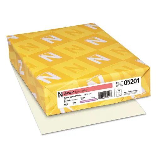 Classic Linen Stationery, 24 Lb, 8.5 X 11, Classic Natural White, 500-Ream 1